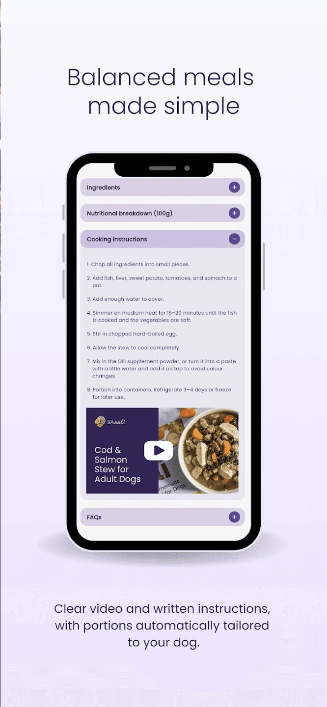 Recipe detail screen
