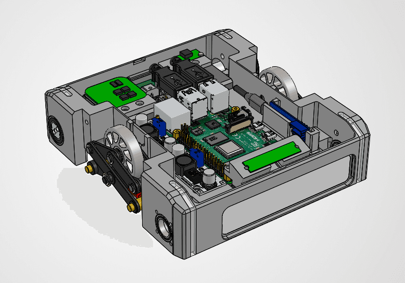 CAD view of the internal electronics